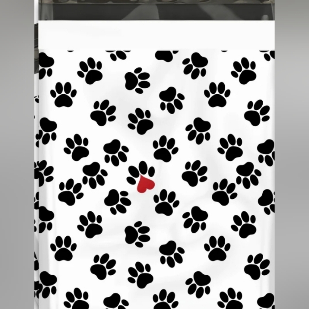 Set of 20 12x15 Paw Print Poly Mailers